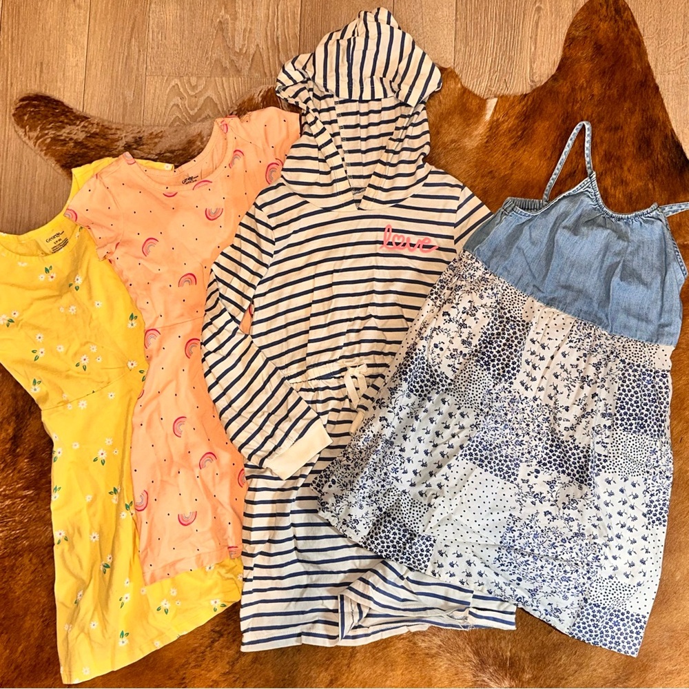 OshKosh, Carter’s, George - Lot of 4 dresses. Sizes 4-6